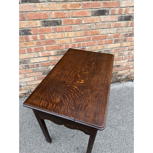 Brown 19th Century English 2 Drawer Side Table For Sale - Image 8 of 10