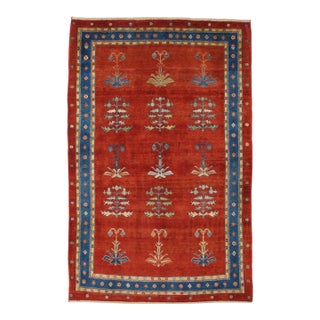 Vintage Hand-Knotted Persian Lori Gabbeh Rug 4'8" X 7'2" For Sale