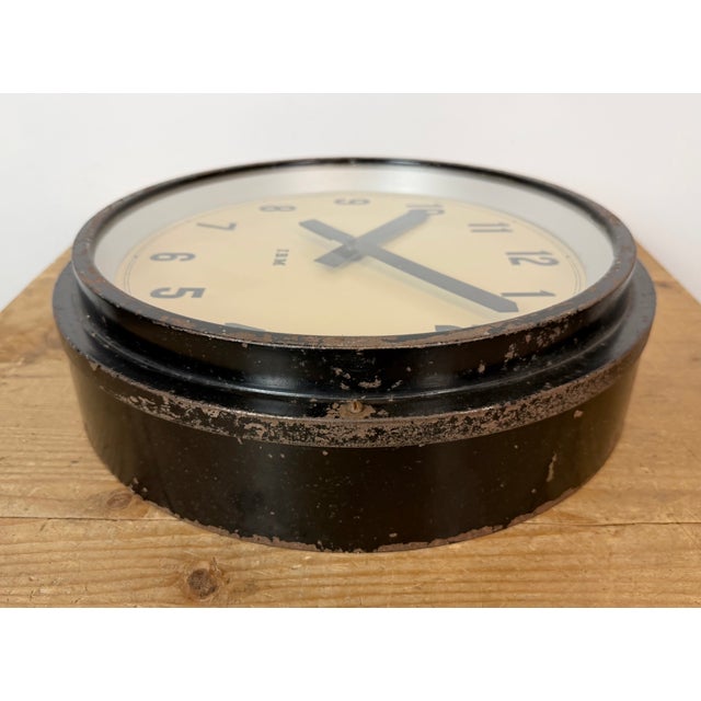 Industrial Black Factory Wall Clock from IBM, 1950s For Sale - Image 12 of 18