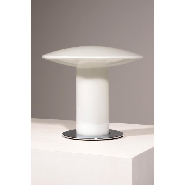 Glass Mushroom Table Lamp attributed to Peill & Putzler, Germany, 1970s For Sale - Image 6 of 11
