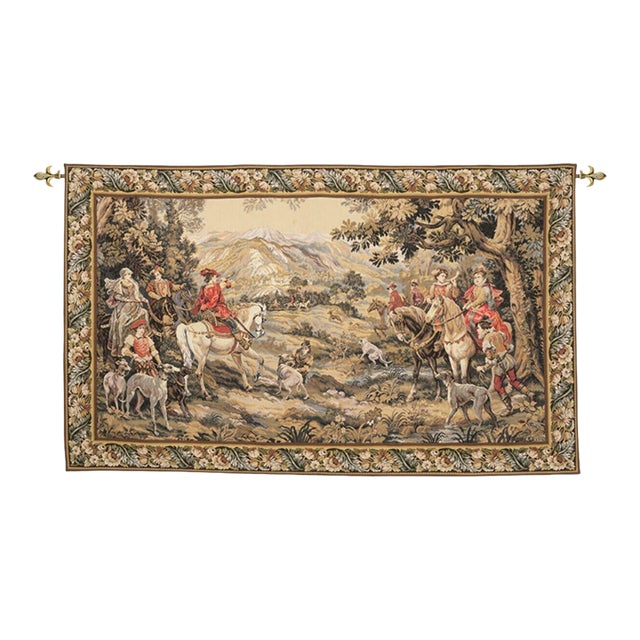 La Chasse Royale Loom Woven Tapestry (The Royal Hunt) - 158 X 266 Cm (5'2" X 8'9") - Requires Rod Size 6 For Sale