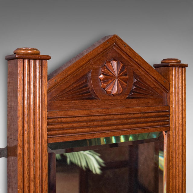 1900 - 1909 Antique Hallway Mirror, English, Walnut, Glass, Valet, Reception Hall, Edwardian For Sale - Image 5 of 10