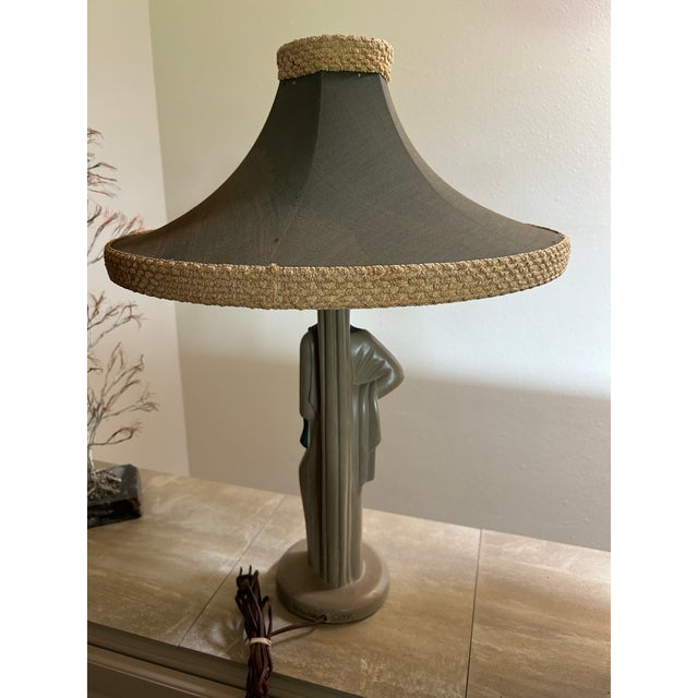 Vintage Continental Art Company Greek / Roman Style Figural Lamps " High to the Finial. For Sale - Image 11 of 11