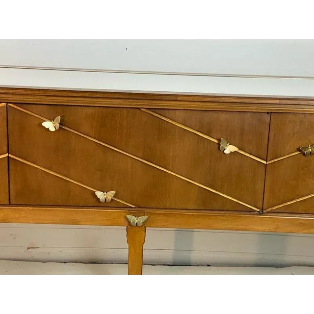 Late 20th Century Mid Century Brass Butterflies Sideboard For Sale - Image 5 of 13