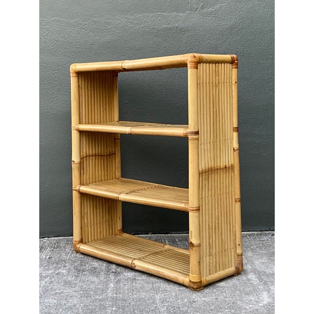 Mid-Century Modern Vintage Bamboo Low Etagere For Sale - Image 3 of 12