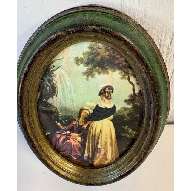 Love this petite Italian style print in pretty oval frame!