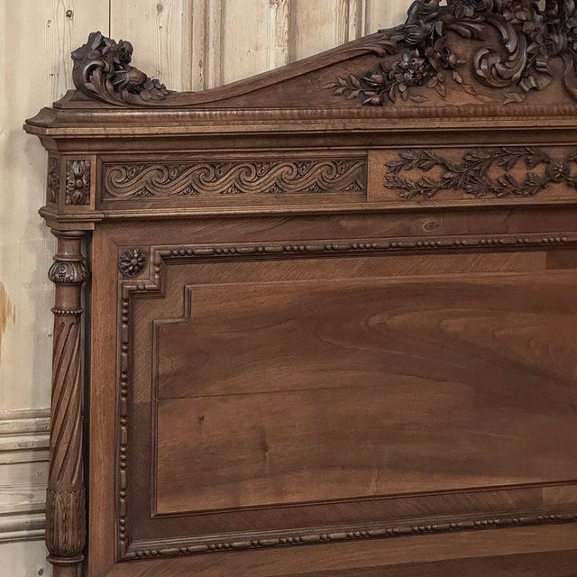 19th Century French Louis XVI Walnut Bed For Sale - Image 9 of 18