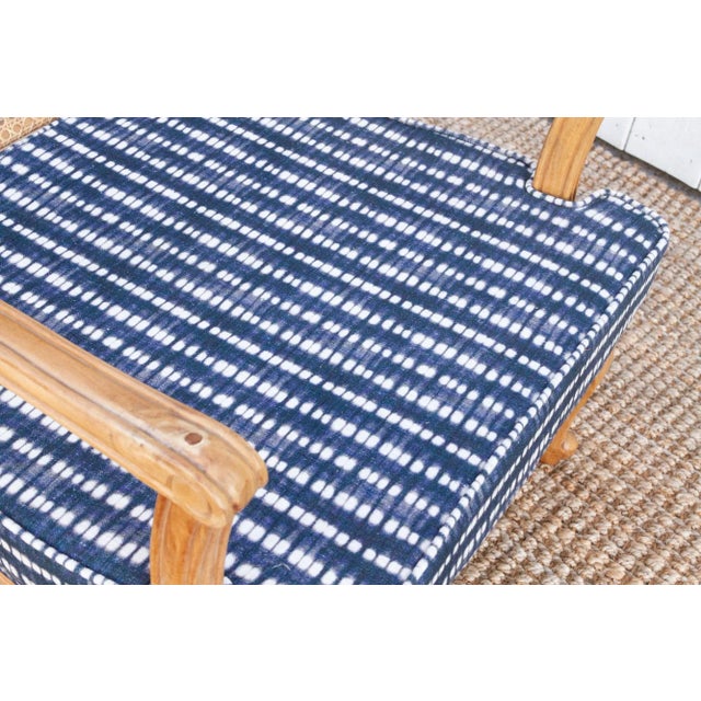 Blue Provincial Cane With Indigo Seat Chair For Sale - Image 8 of 10