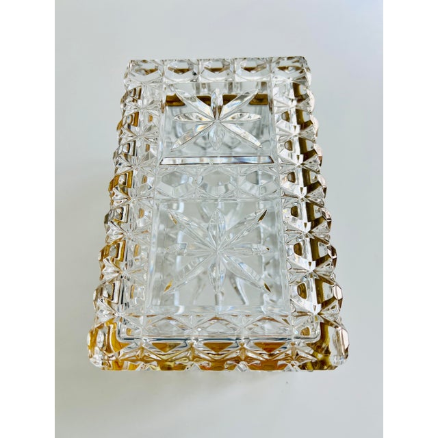 Large Mid Century French Crystal Casket Jewelry Box For Sale - Image 9 of 10