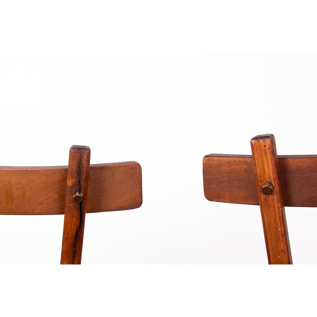 Brutalist Elm Chairs in the style of Jean Touret, 1950s, Set of 2 For Sale - Image 6 of 13