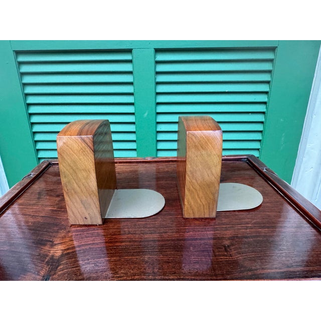 Pair of Solid Walnut Bookends With Copper Trim, Circa 1970s For Sale In Greenville, SC - Image 6 of 9