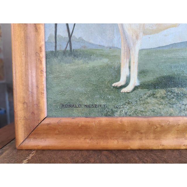 Antique 19th Century Oil Painting Portrait of a Saluki Dog For Sale - Image 16 of 17