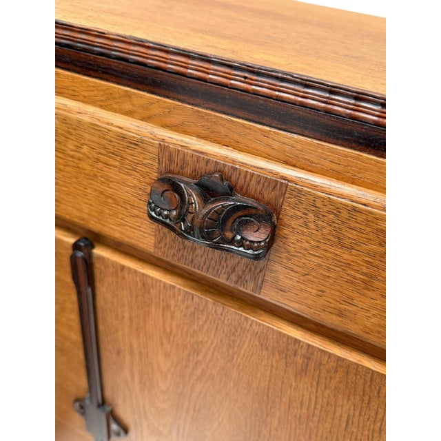 1920s Art Deco Nightstands Oak and Ebony by Fa. S. Speelman, 1920s, Set of 2 For Sale - Image 5 of 8