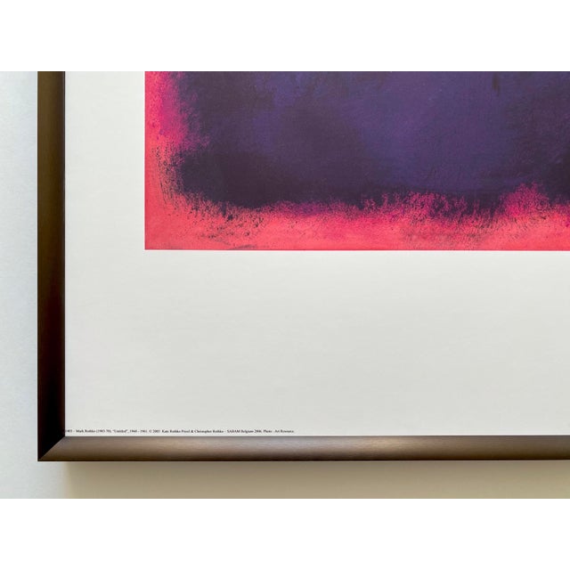Cerise Mark Rothko Vintage Abstract Expressionist Lithograph Print Framed Modernist Fine Art Poster " Untitled " 1960-1961 For Sale - Image 8 of 16