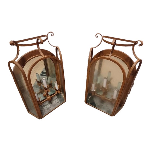 Vintage Bruce Eicher Wrought Iron Wall Sconces - A Pair For Sale