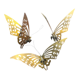 1970s Mid-Century Modern Brass Butterflies Tabletop or Wall Decoration- Set of 3