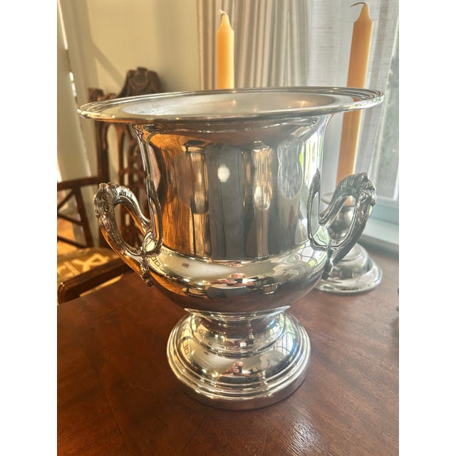 Vintage Silver Plate Trophy Form Champagne Ice Bucket With Removable Liner For Sale - Image 4 of 10