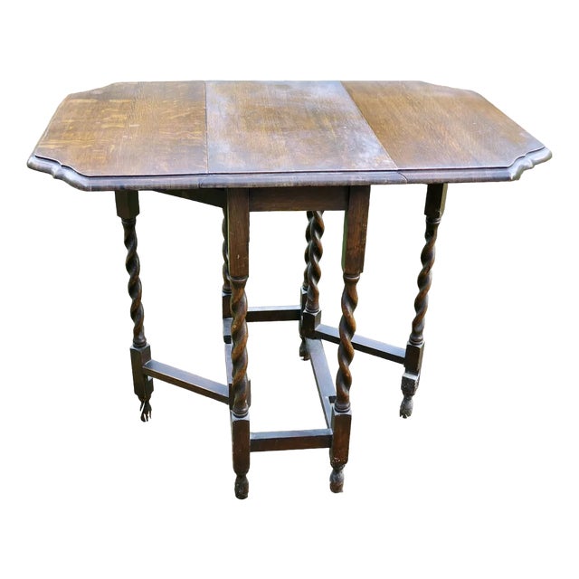 Victorian Gate Leg Table in Oak, 1890s For Sale