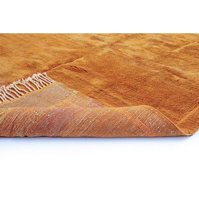 Contemporary Hand-Knotted Burnt Orange Wool Rug by Azele Studio For Sale - Image 3 of 9