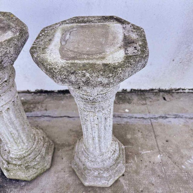 Classic Twin Stone Columns for Roman Style Entrances or Gardens, Set of 2 For Sale - Image 4 of 6