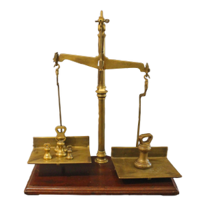 Circa 1900 English Equal Arm Market Scale With Weights