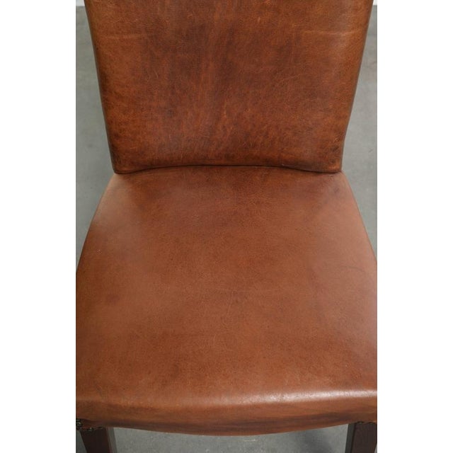 Sheepskin Dining Chairs in Cognac Color, Set of 6 For Sale - Image 6 of 18