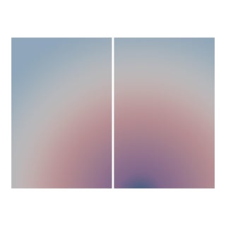 2023, Abstract Aerial Limited Edition Print in Mauve and Purple Tones Gradient, "Rear Window View" by Artist Cyd Fontaine - Set of 2 For Sale