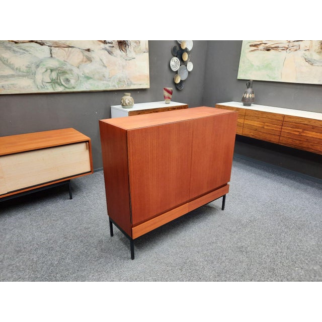 Mid-Century Modern Model S21 Highboard in Teak by Dieter Wäckerlin for Behr, 1960s For Sale - Image 3 of 13