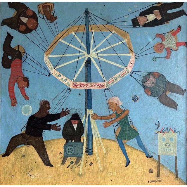 It is our opinion that this is one of the most impressive works by Vojo Stanic, a larger scale folk scene depicting an...