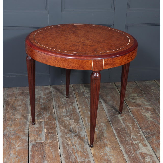 Brown Art Deco French Burr Yew Games Table, 1925 For Sale - Image 8 of 16