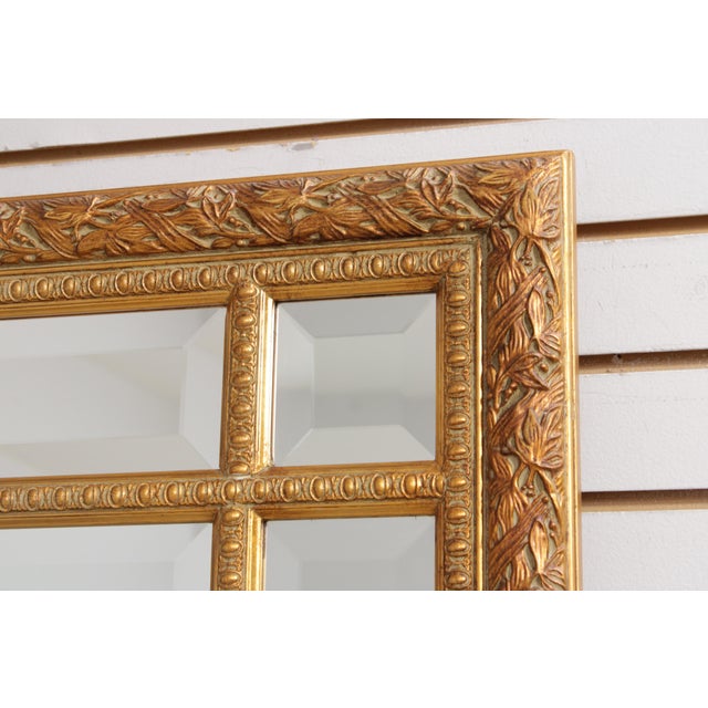 Bombay Co. Multi Beveled Glass Panel Gold Mirror For Sale - Image 9 of 16