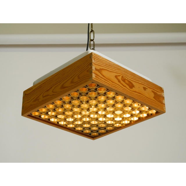 Square Ceiling Lamp in Pine Wood from Alda, Sweden, 1970s For Sale - Image 9 of 18