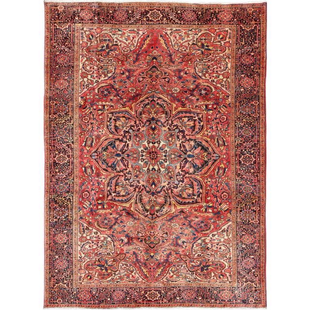 Keivan Woven Arts,RM-M17420, Heriz With Medallion Design in Red Tones Rug- 10′2″ × 14′ For Sale