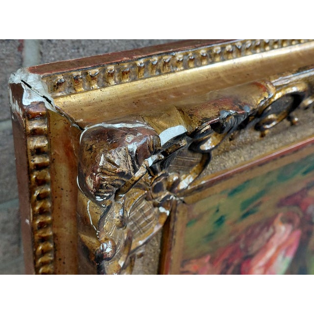 Framed Signed "Maternitate" Oil on Canvas After Mihail Simonidi For Sale - Image 9 of 17