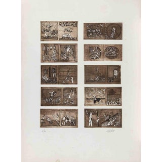 Mariangelo Zappitelli, Illustrated Frames, 1970s, Etching For Sale