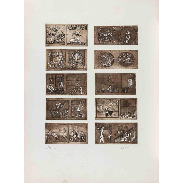 Mariangelo Zappitelli, Illustrated Frames, 1970s, Etching For Sale