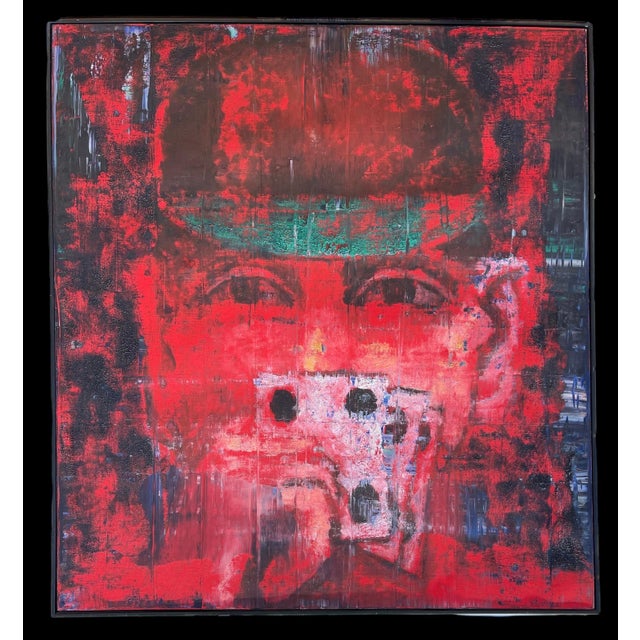 Aaron Fink (American, b. 1955) Hand signed and dated 1986, verso. The large canvas size measures approx: 72" x 66". This...