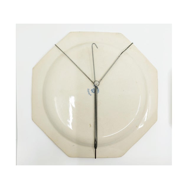 Art Deco Blue and Ivory Ceramic Plates from Atelier Primavera, 1930s, Set of 2 For Sale - Image 4 of 11