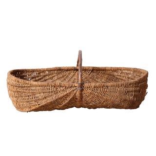 20th Century French Large Wicker Basket For Sale