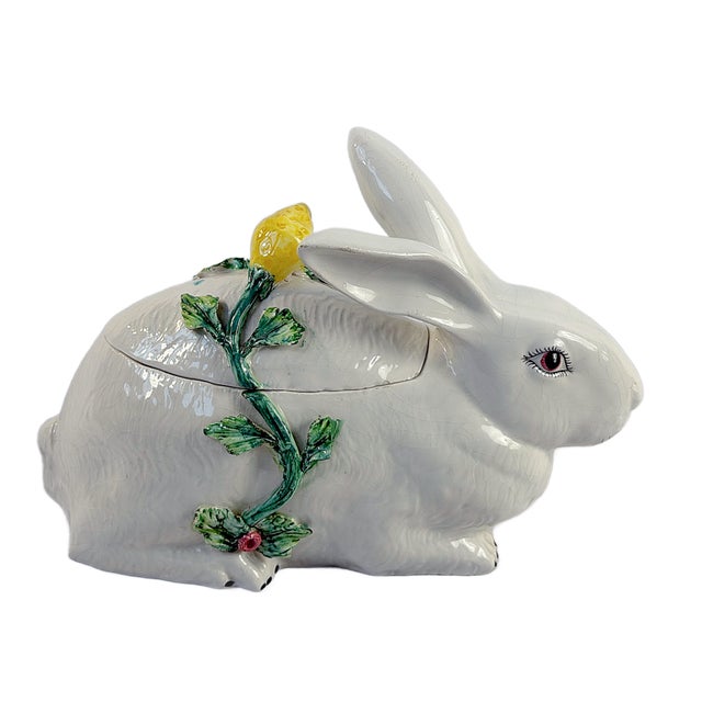 Ceramic Mid 20th Century Italian Majolica Rabbit Tureen For Sale - Image 7 of 10