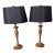 Mid 20th Century Heyco Lamps With Black Shades - a Pair For Sale