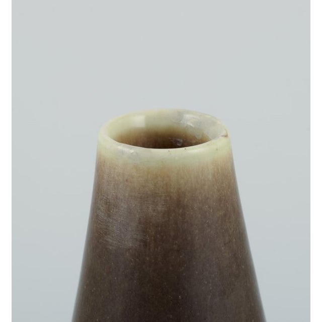 1960s Slender Ceramic Vase with Hare Fur Glaze by Per Linnemann-Schmidt for Palshus, 1960s For Sale - Image 5 of 8