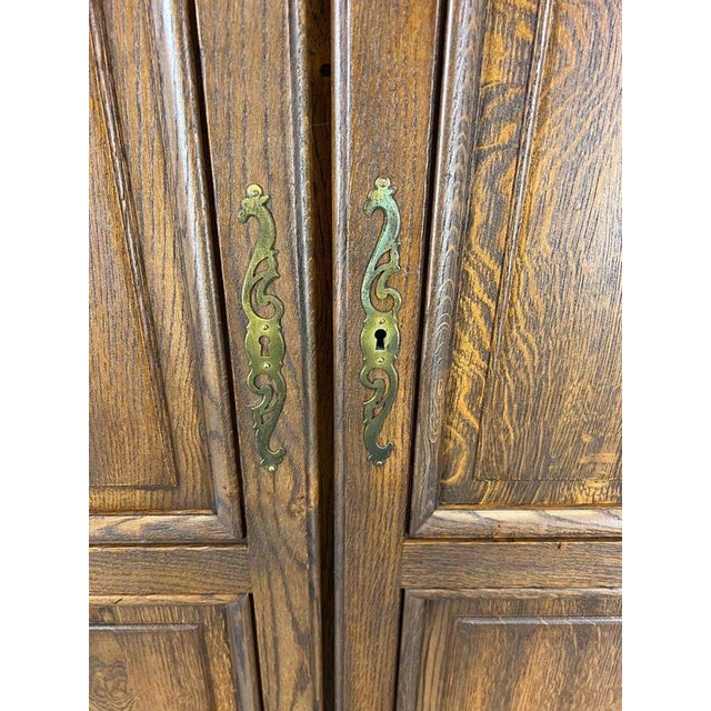 Wood Vintage French Wardrobe in Oak For Sale - Image 7 of 12