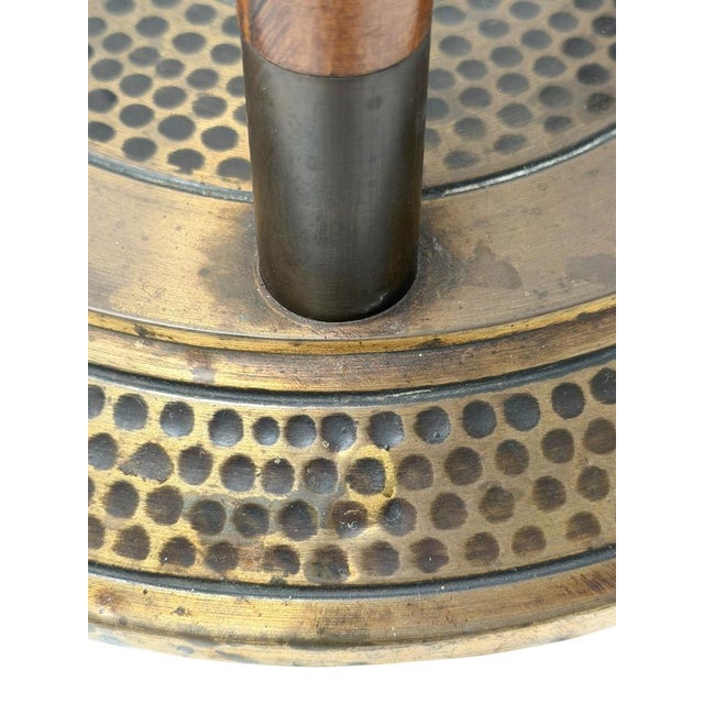 Brown Vienna Secession Pedestal in Walnut and Patinated Brass, 1900s For Sale - Image 8 of 11