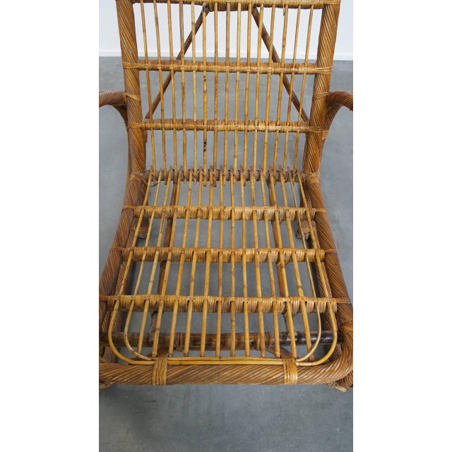 Vintage French Rattan Armchair, 1950s For Sale - Image 6 of 15