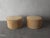 Large Scale Pair of Round Vintage Floor Ottomans For Sale - Image 4 of 5
