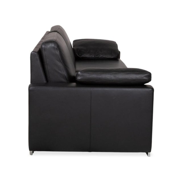 Alba 3-Seater Sofa in Black Leather from Brühl For Sale - Image 12 of 15