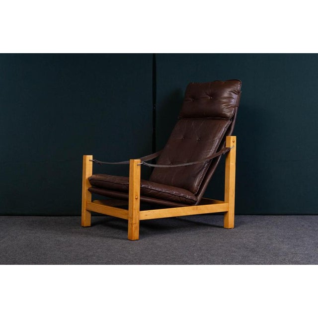 Set of Leather Armchair with Ottoman For Sale - Image 4 of 18