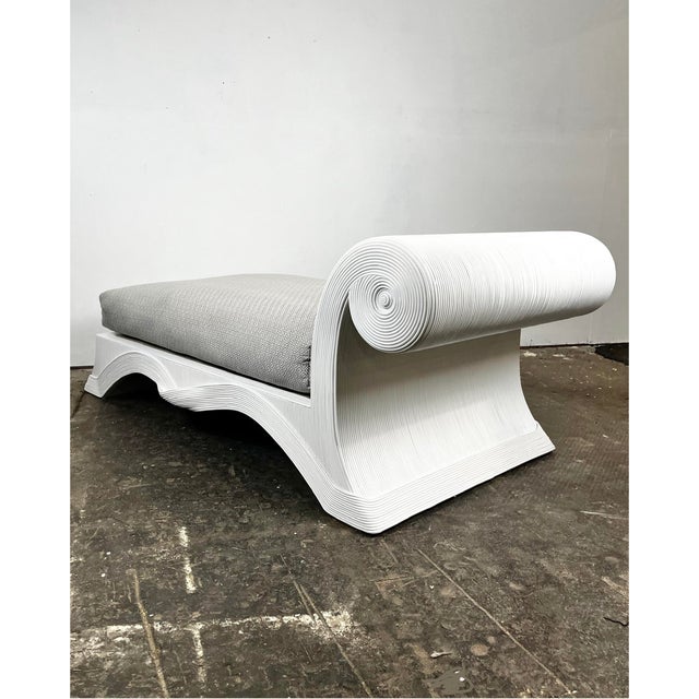 White Vintage Betty Cobonpue Scultura Rattan Chaise Lounge For Sale - Image 8 of 11