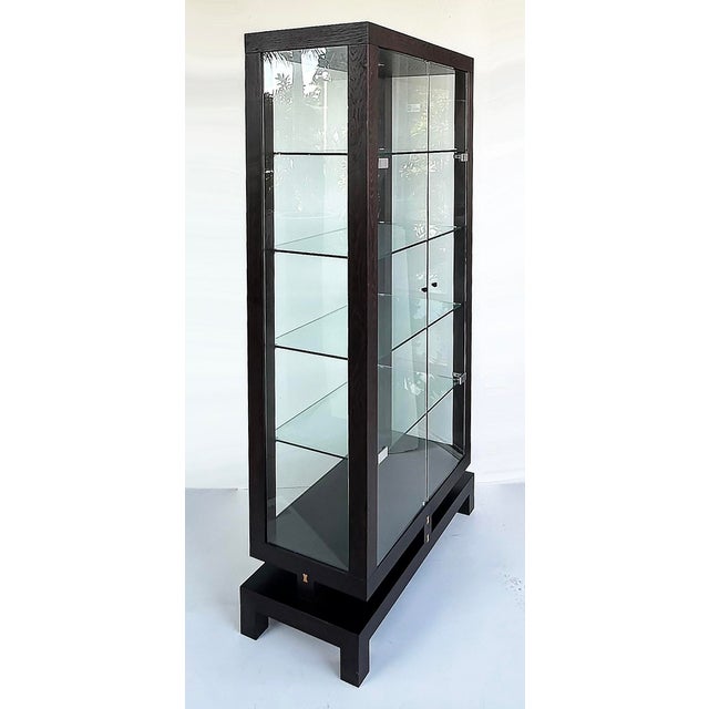 Modern Roche Bobois China Display Cabinet Encased in Glass With Interior Lighting For Sale - Image 3 of 17